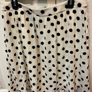 Black and white Jcrew polka dot skirt